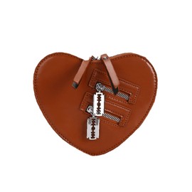 Y2K Heart Shape Gothic Purse Chain Shoulder Bag Kawaii Emo Grunge Old Aesthetic Cute Dark Academy, brown, Classic