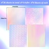 36 Sheets Holographic Sticker Paper, Transparent Holographic Vinyl Laminate Film,