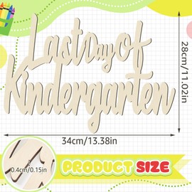 RattanView 2 Pcs First and Last Day of Kindergarten Sign 13.4 x 11 Inches Back to School Photo Prop Signs Board Wooden Back to School First Day of Kindergarten Board for Kids Girls Boys