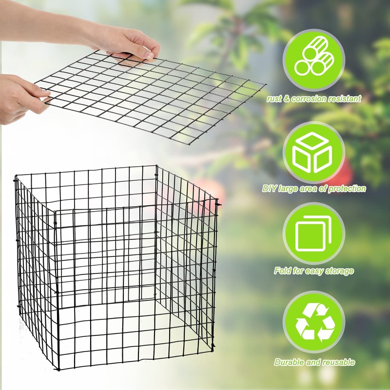 Zubebe 10 Pack Small Wire Plant Protectors Square Plant Protectors