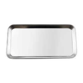 Tabanzhe Stainless Steel Tray Dental Lab Tools Instruments Supplies Rectangular Tray For Lab, Bathroom Organiser, Tattoo Tool Tray