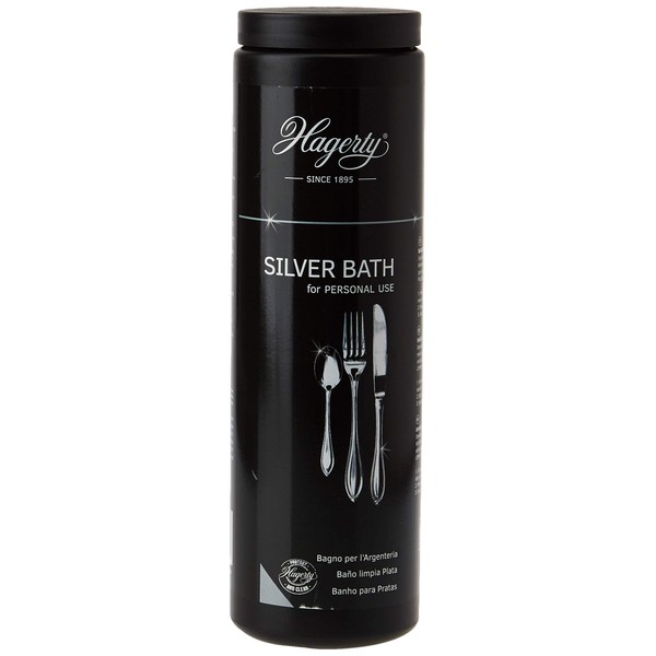 Hagerty Silver Bath Personal Use Antioxidant Silver Cleansing Bath 580ml I Effective cleaning on silver or silver metal cutlery for a new shine I Dipping basket