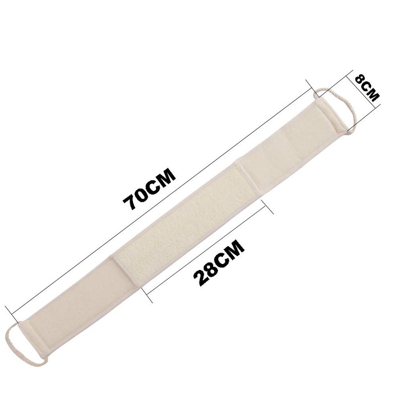 Luffa Exfoliating Back Scrubber for Shower, Double Side Scrubbing Strap,