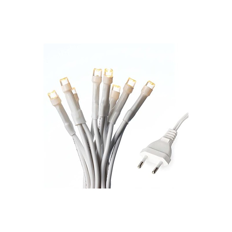 hellum 100-tlg. mini LED Lichterkette mit Stecker und weißem Kabel,