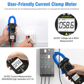 Digital Clamp Meter,INFURIDER YF-7200B TRMS Auto-Ranging AC DC Volt Amp Current Clamp on Multimeter for AC DC Voltage&Amperage,Ohm,Capacitance,Diode,Continuity Tester and NCV