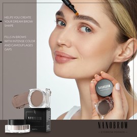 NANOBROW Eyebrow Pomade Medium Brown - Waterproof, Colouring Pomade. Precise Contour and Filling Eyebrows