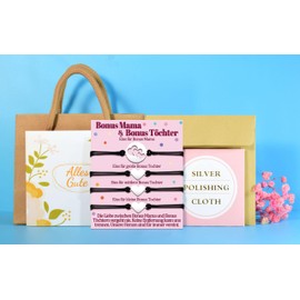 Bonus Mum 2 3 Daughter Bracelet Stepmom Gifts for Stepmother Bonus Daughters Mother Bracelets Stepdaughter Gift for Birthday Mother's Day Gift Ideas Heart Jewellery Women Jewellery Set Women, No