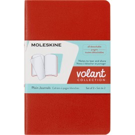 Moleskine QP713F16B24 Volant Pocket Plain Journals - Coral Orange/Aqua Blue