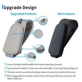 Yuoyar 2 Packs Magnetic Sunglass Holder for Car Visor - Universal Sunglasses Clip for Different Size Eyeglasses - Convenient Interior Car Accessories (Grey)