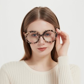 Zeelool Readers Thick Oversized Geometric Reading Eyeglasses for Women with Standard Anti-Reflective Coating Hugh ZOP01887 (ZOP01887-04 Light-Tortoise, 2.75)