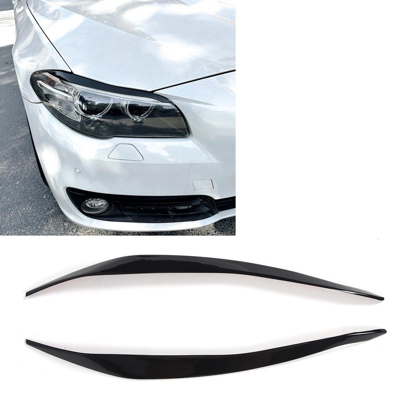 Front Headlight Eyebrow Cover ABS Black Front Headlight Lamp Eyebrow