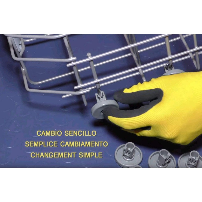 ELECTROHOGAR Dishwasher Basket Wheels (Pack of 8) - Universal Set