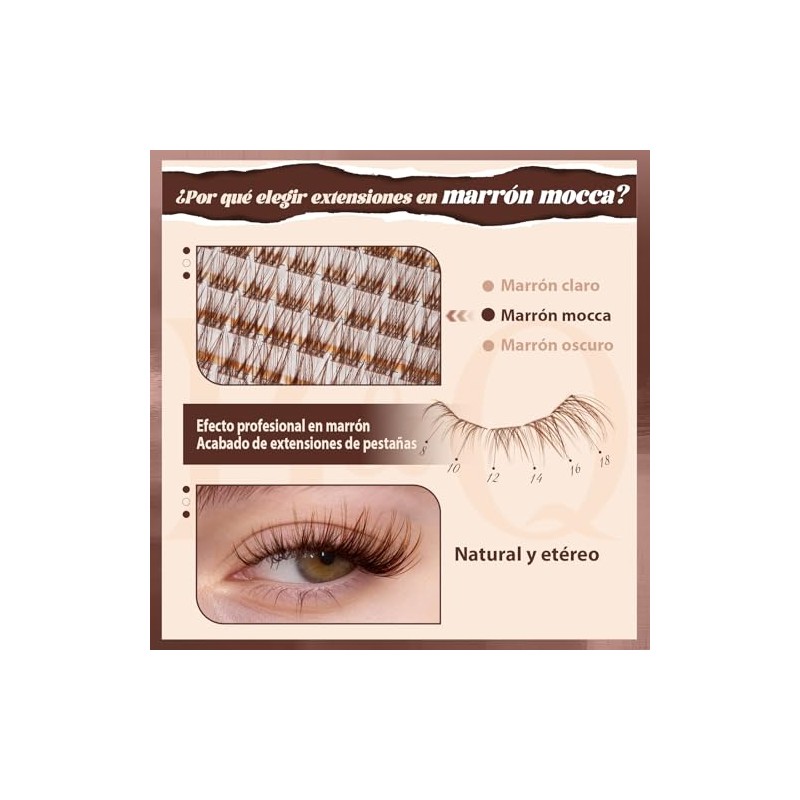 B&Q Pestañas Postizas Kit Completo Marrones Mochalash 01 Extensiones de