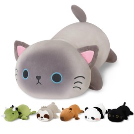 Finebee Weighted Siamese Cat Stuffed Animals, Cute Weighted Siamese Cat Plush, Soft Stuffed Weighted Plushie Pillow Gifts for Girls Boys(9.8" 0.8Lbs)