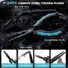 BasicGear Fishing Tool Kit, Pliers, Gripper, Scissors, Knife, Blue