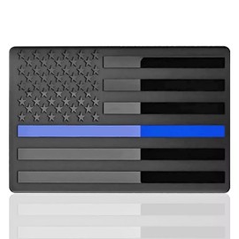 SNA Trading Co. 3D Metal American Flag Emblem Decal USA Blue, Red Line Forward and Back Designs - Blue