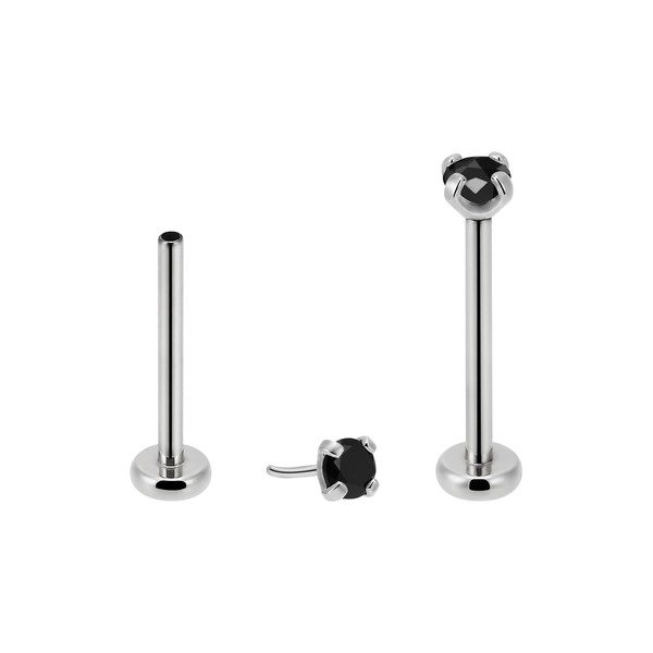 NewkeepsR 2PCS-0.8mm(20g) Titanium Press Fit Threadless Push Pop in Labret