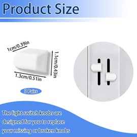 6Pcs Dimmer Switch Knob for Lutron Skylark Fan Control, PETG Material Split Slider Replacement Knob - White