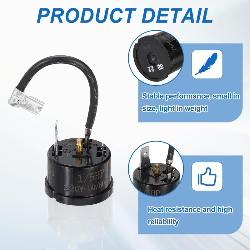 sourcing map 3pcs 1/5HP(150w) Refrigerator Overload Protector, 2 Pin Freezers