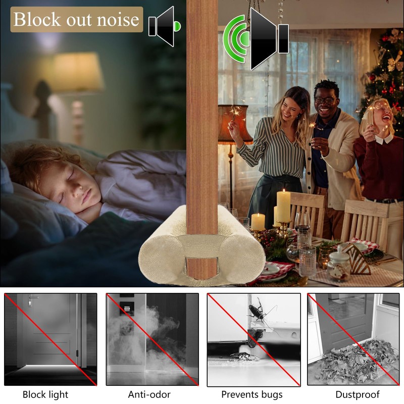 JUJIBL Under Door Draft Stopper 32 inch Draft Blocker for