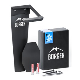 Borgen Bicycle Wall Mount Vertical with 32 kg Load Capacity - Bicycle Mount Wall for E-Bike, MTB and Road Bike
