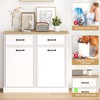 GarveeHome Double Tilt Out Trash Cabinet, Hidden Trash Storage Cabinet