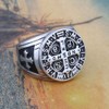 St Benedict Exorcism Stainless Steel Ring Demon Protection Ghost Hunter,10