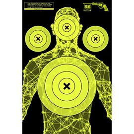 Bang Targets 18 x 12 Cyber Silhouette Shooting Target 25 Pack. Heavy Weight Paper for Pistol, Rifle, BB Gun, Airsoft and Archery Practice.