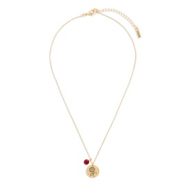 DEMDACO July Ruby Birthstone Gold Plated One Size Metal Charm Necklace