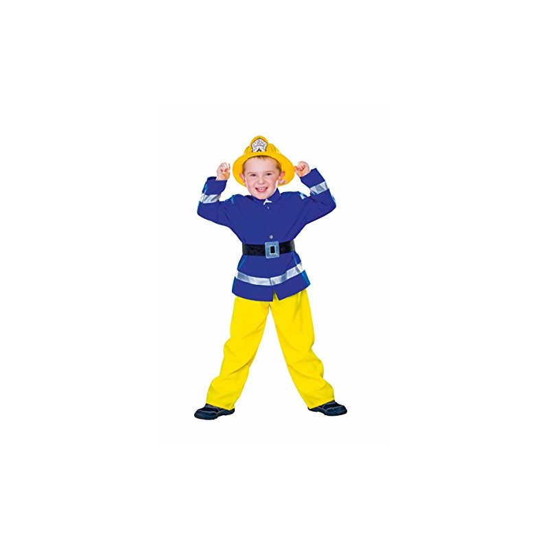 Generique Fireman Children's Costume Blue/Yellow/Black