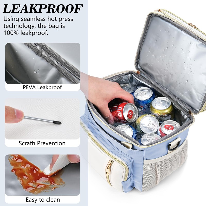 LOKASS Lunch Box for Women, 16L, Double Deck Expandable Insulated