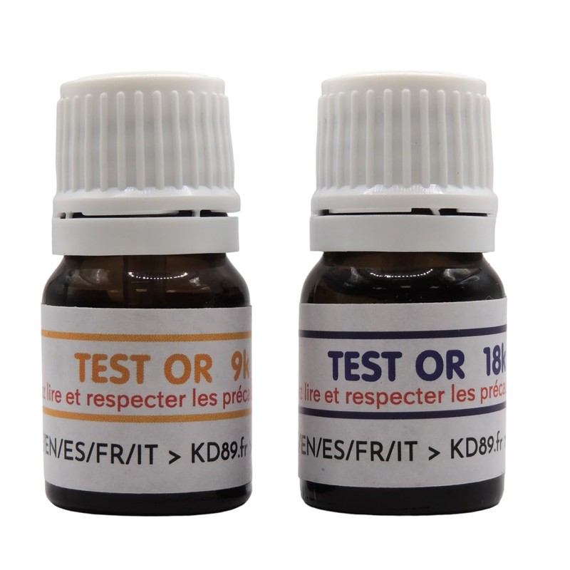 KD89 9 and 18 carat gold test reagent/solution assortment with