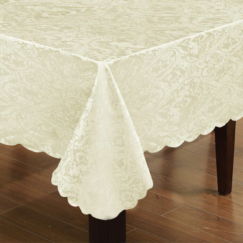 Classic Damask Printed Jacquard Tablecloth Washable Rectangle Round Runner Napkin