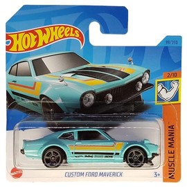 Hot Wheels - Custom Ford Maverick - Muscle Mania 2/10 - HKJ53 - Short Card - Holley - Firestone - B&M - Mattel 2023 - 1:64