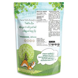 Broccoli Seeds for Sprouting, 8 Ounces – Non-GMO Verified, Vegan, Kosher, Sirtfood, Bulk. Rich in Sulforaphane, Vitamin C, Vitamin A. Great for Growing Sprouts, Microgreens. High Germination Rate.