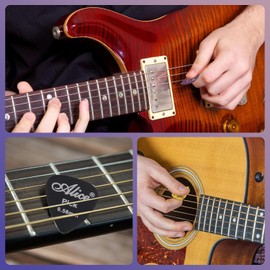 50 Púas de Guitarra, Resina ABS Modelo Brillante, 6 Grosores para Guitarra y Guitarra Acústica,Puas para Guitarra,Varios Colores para Principiantes (50 (seis grosores))