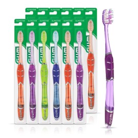GUM Technique Deep Clean Toothbrush - Compact Soft - Soft Toothbrushes for Adults with Sensitive Gums - Extra Fine Bristles, 1ct (12pk)