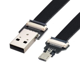 chenyang Micro USB Flat Cable USB 2.0 Male to Micro USB Male Ribbon Flex Extension Cable Adapter 0.2M