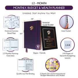 Financial Planner, Monthly Budget Planner and Monthly Bill Organizer - 12 Month Journey to Financial Freedom, Monthly Budget Book Planner, Money Saving Book a Budgeting Planner or Finance Planner