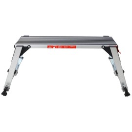 Aluminum Platform Work Bench Folding Drywall Stool - 330 lbs Capacity, Anti-Slip, Step Access & Two-Side Use