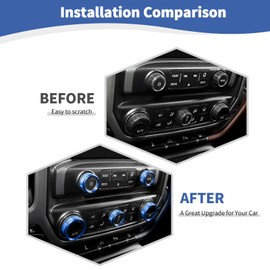 RT-TCZ for Silverado Radio AC Control Knobs Cover Trim Rings Blue for Chevy Silverado Suburban GMC Sierra 2014-2018 Blue Interior Accessories 8pcs