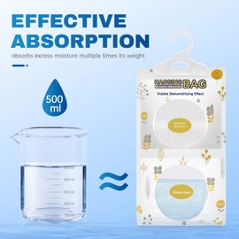 Vacplus Moisture Absorbers Packets, Fragrance Free 5 Pack, Humidity Packs, Dessicant Packets, Hanging Closet Dehumidifier Bags, Odor Eliminator for Bathroom 9.8OZ