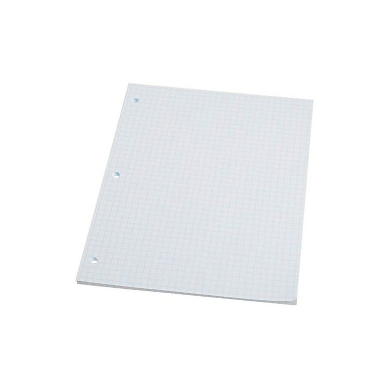 Pacon Filler Paper, White, 3-Hole Punched, 1/4" Grid Ruled 8"
