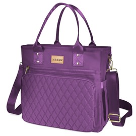 EASYA Large Women Lunch Bags for Work Insulated/Insulated Adult Lunch Box for Women/Nylon Thermal Lunch Bag for Women/Leakproof Cooler Lunch Tote Bag with Storage Pocket (purple)
