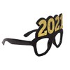 SWYOUN 2PCS 2021 Gold Glitter Eyeglasses Happy New Year's Eve