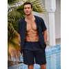 Ekouaer Men's Pajamas 2 Piece Lounge Sets Button Down Shorts