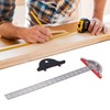 Woodworker Edge Ruler Protractor Portable Stainless Steel Angle Measuring Tool
