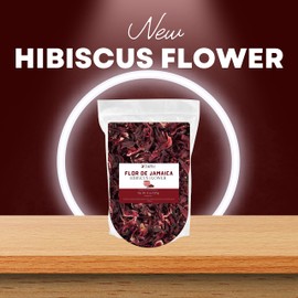 ZAVBE Hibiscus Tea 8oz Dried Hibiscus Flower Perfect for Hibiscus Tea loose leaf, Flor de Jamaica, Cut and Sifted Packaged in Resealable Bag Hot & Iced Tea, Whole Flowers and Petals. (8, Ounces)
