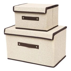 2 Cajas De Almacenamiento De Ropa Con Tapa Plegables 2pack