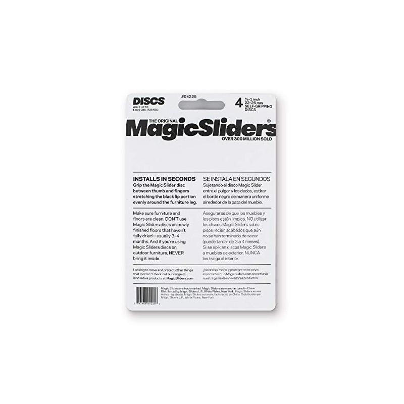 Magic Slider 4-Piece|Size- 7/8"–1"| Round Furniture Sliders | Self-Adhesive Floor